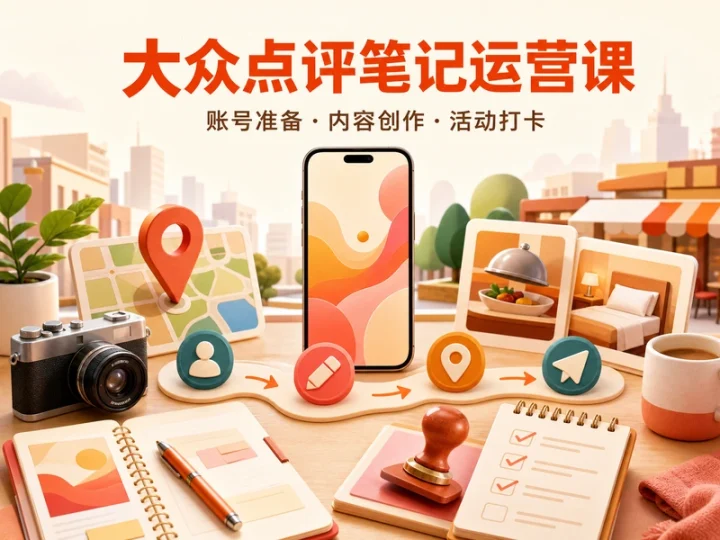 大众点评笔记运营实操课:创作发布与活动打卡-数品库