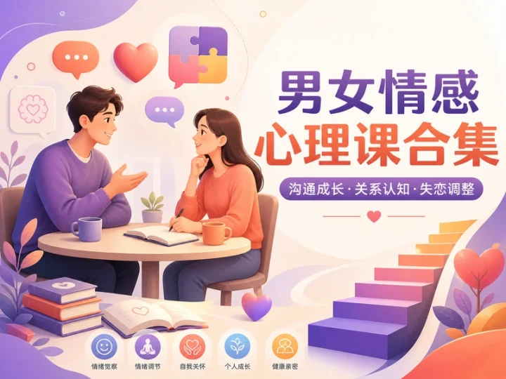 5套男女情感心理与沟通成长课程合集含失恋调整-数品库