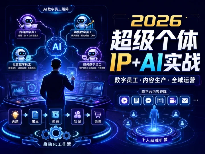 2026超级个体IP与AI工作流创业实战课程-数品库