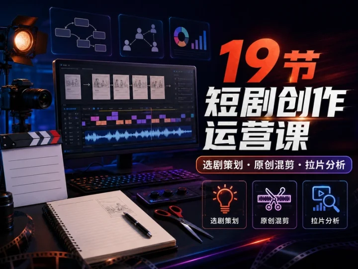 19节短剧内容创作与原创混剪运营全流程实战课-数品库