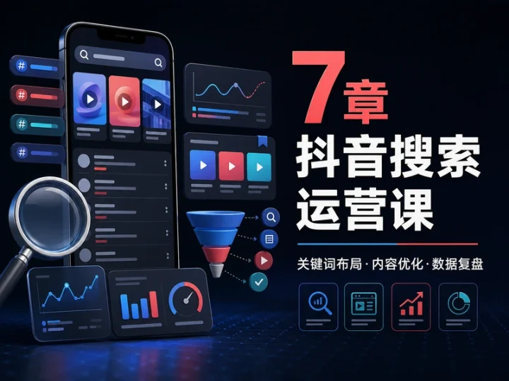 抖音搜索流量运营课程含关键词布局与内容优化-数品库