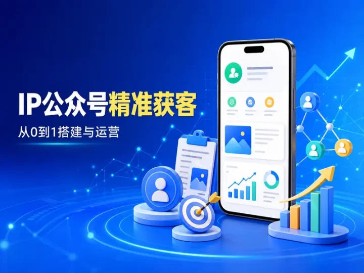 IP公众号从0到1搭建与精准获客运营实战教程-数品库