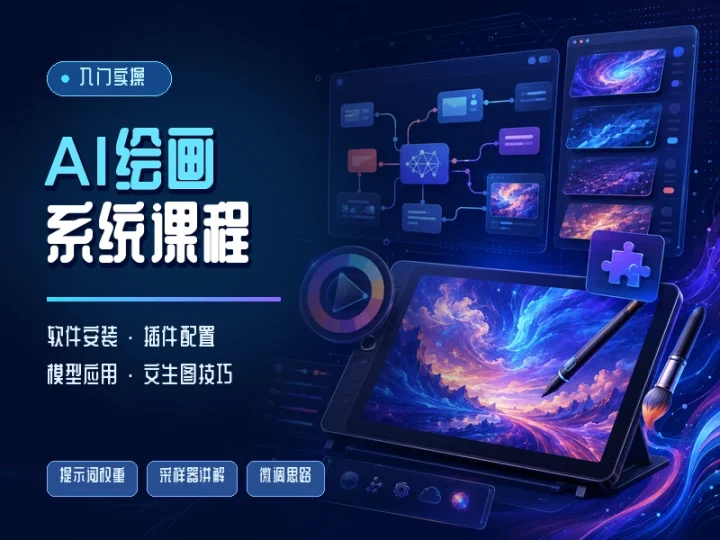 AI绘画系统实操课:软件安装、模型插件与文生图-数品库