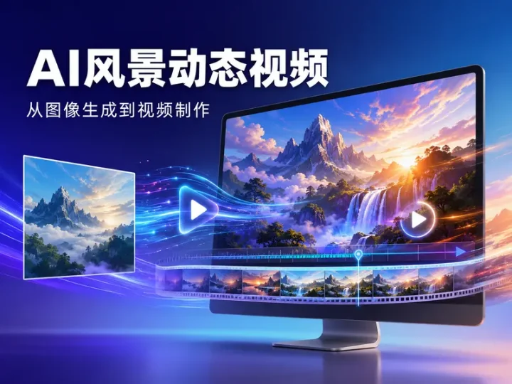 AI风景动态视频制作实操教程与配套素材合集-数品库
