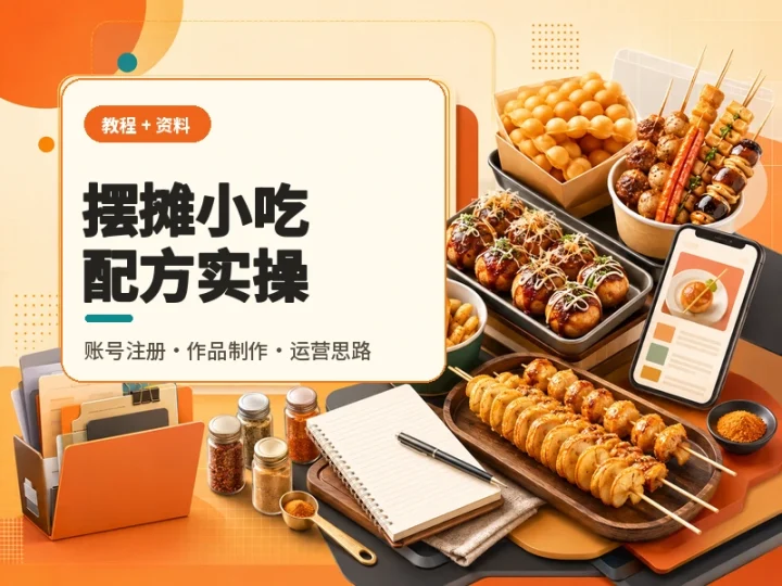 摆摊小吃配方实操教程与运营素材精选入门合集-数品库