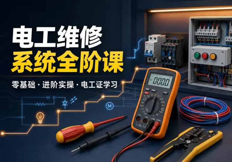 电工维修全阶视频教程:从零基础到电工证进阶-数品库