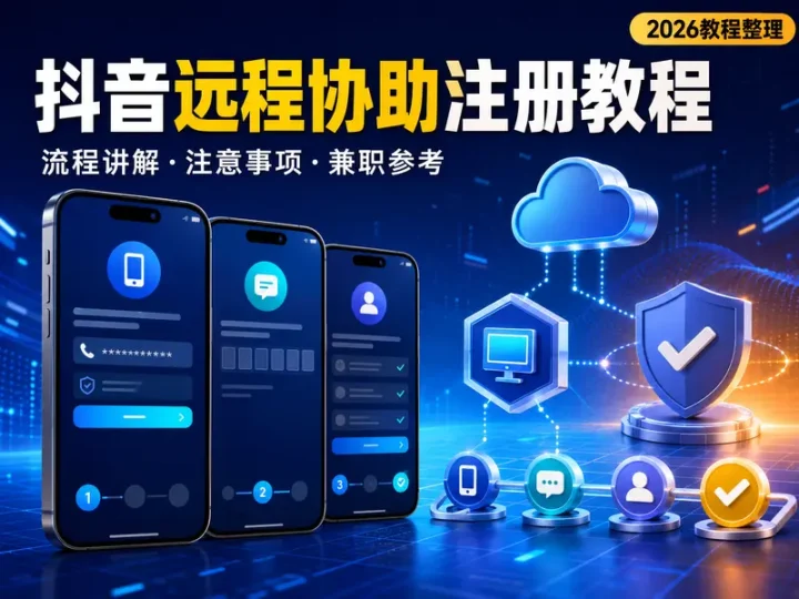2026抖音远程协助注册操作教程与兼职流程整理-数品库