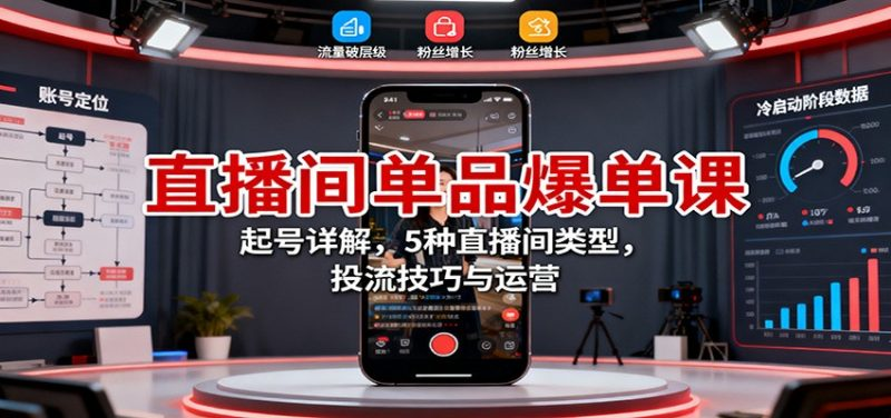图片[1]-直播间单品爆单实操课：5类直播与26项投流技巧-数品库