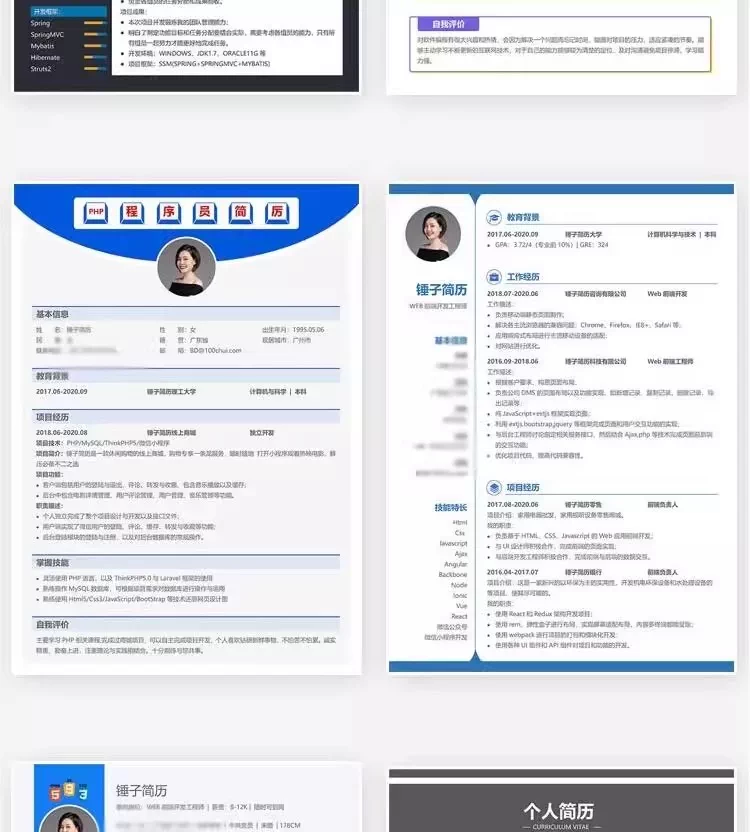 图片[5]-127套程序员求职简历模板合集，互联网与Web前端岗位适用-数品库
