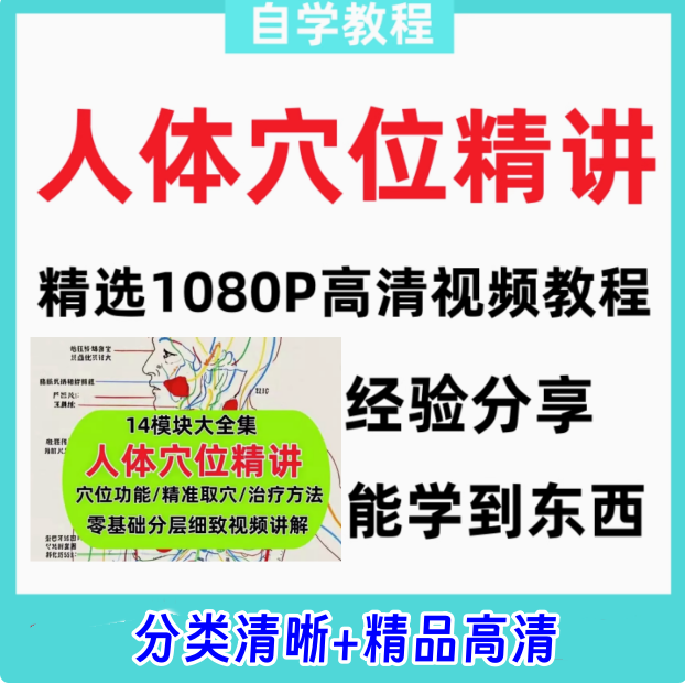 图片[1]-人体穴位功能与精准取穴推拿按摩视频教程14模块合集-数品库