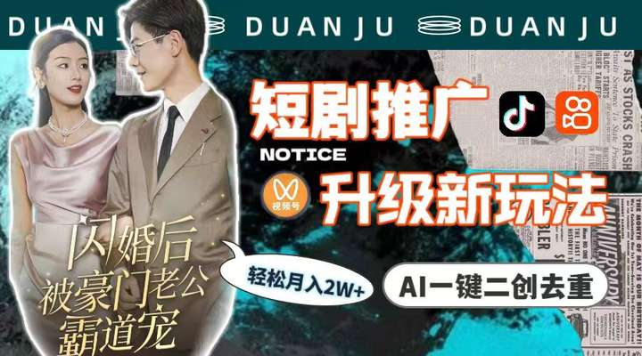 图片[1]-短剧推广实战教程与AI二创去重全套素材合集-数品库
