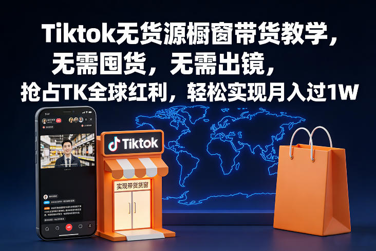 图片[1]-TikTok无货源橱窗带货实操教程与运营方法-数品库
