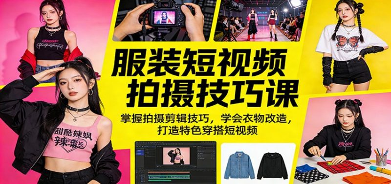 图片[1]-2026服装短视频拍摄剪辑与衣物改造12节实操课-数品库