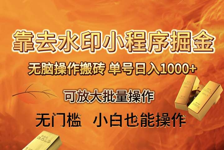 图片[1]-去水印小程序与拼多多无脑搬砖完整实操教程-数品库