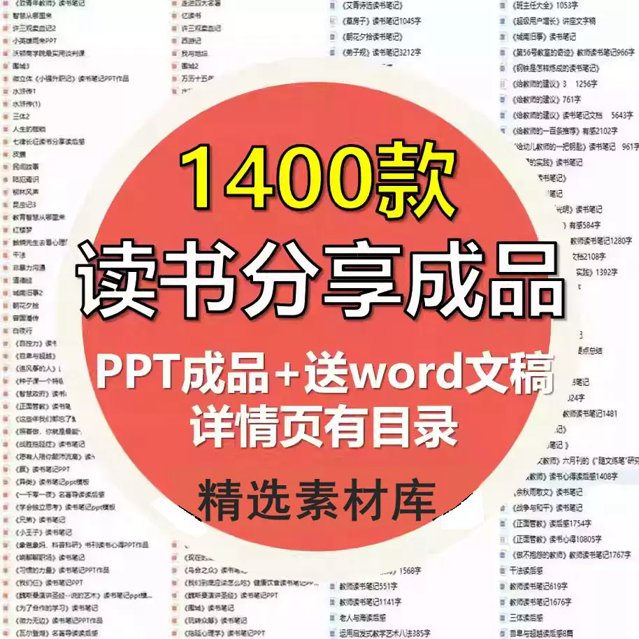 图片[1]-1400款教师读书分享PPT课件与Word文稿合集-数品库