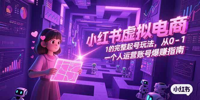 图片[1]-小红书虚拟电商系列课程含店铺搭建与数字产品运营-数品库