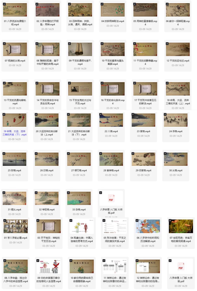 图片[2]-2.9GB八字命理视频课程合集入门版与进阶版一次收齐-数品库