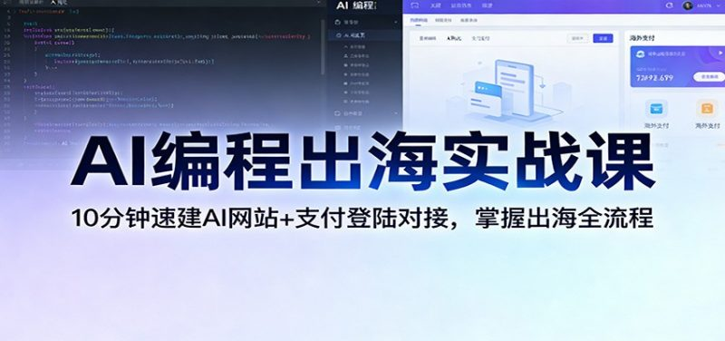 图片[1]-AI编程出海实战课：网站搭建与支付登录接入-数品库