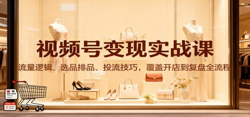 图片[1]-视频号运营实战课：起号定位直播选品与数据复盘-数品库