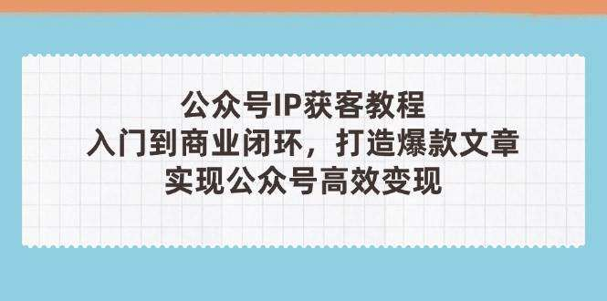 图片[1]-公众号IP运营课程：内容定位获客与商业闭环实战-数品库