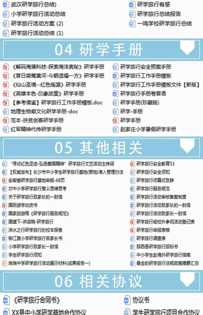 图片[4]-中小学生研学旅行方案资料库：手册模板与总结素材-数品库