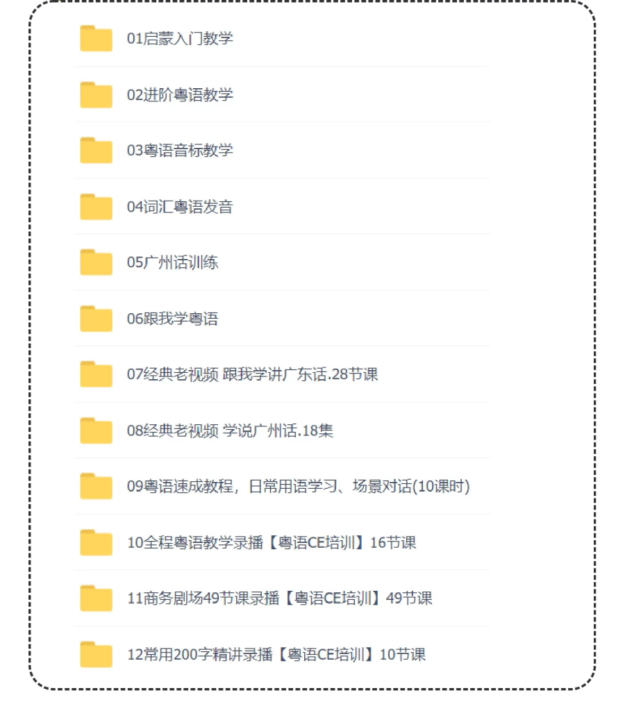 图片[2]-粤语零基础高清视频教程合集从广东话发音学到场景表达-数品库