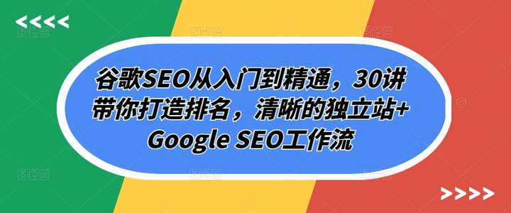图片[1]-谷歌SEO关键词分析与独立站排名30讲系统教程-数品库