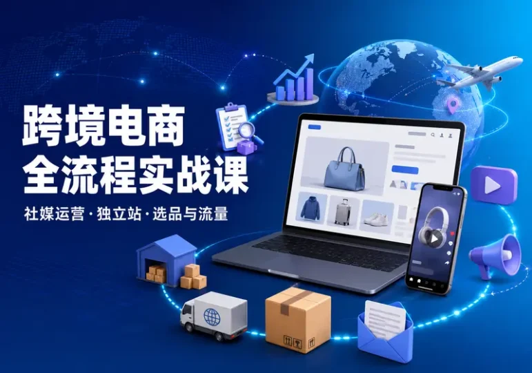 TikTok跨境电商全流程课程:社媒运营与独立站搭建-数品库