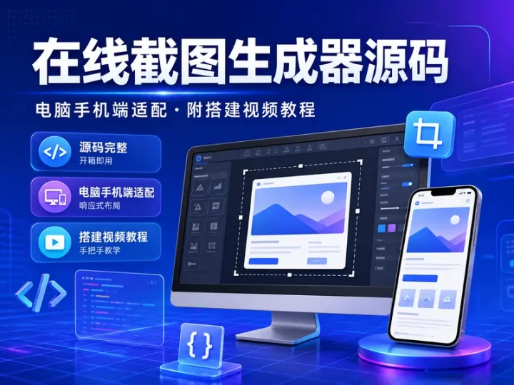 在线截图生成器源码及电脑手机端搭建视频教程-数品库