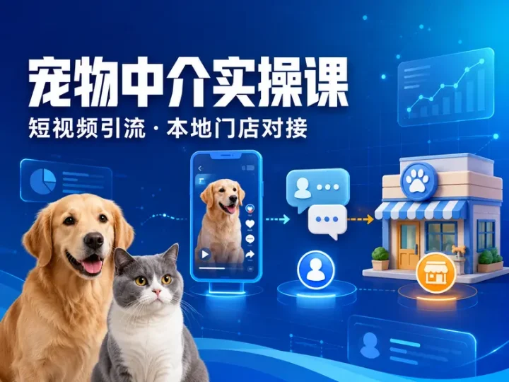 活体宠物中介短视频引流与本地门店对接实操教程-数品库