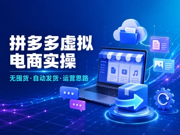 拼多多虚拟电商无货源自动发货运营实操教程-数品库
