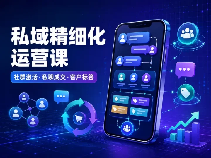 私域精细化运营实战课:社群激活与私聊成交全流程-数品库