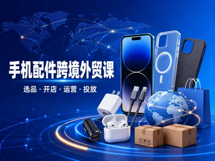 手机配件跨境外贸系列课从选品开店到运营投放-数品库