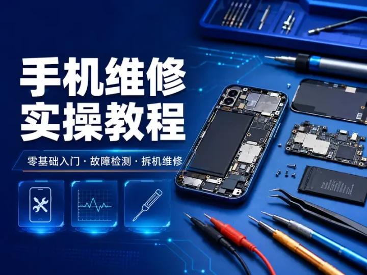 手机维修零基础入门与故障检测实操视频教程-数品库
