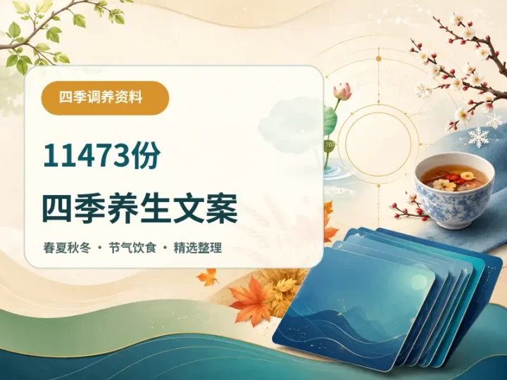 11473份四季养生与节气饮食知识文案精选合集-数品库