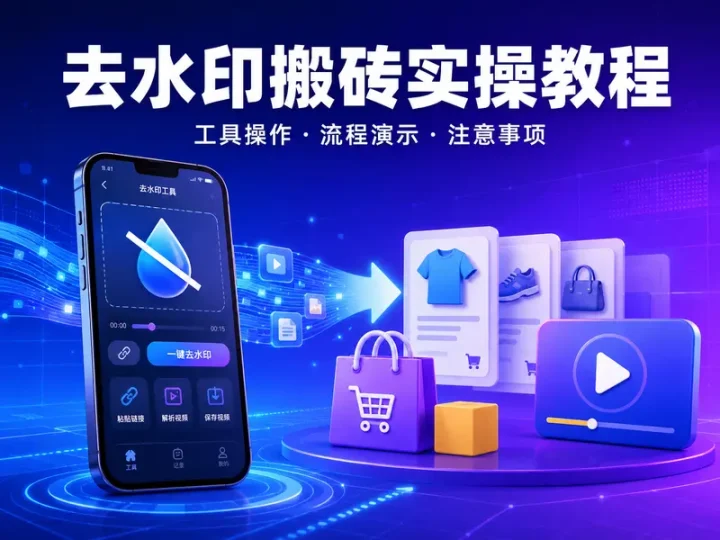 去水印小程序与拼多多无脑搬砖完整实操教程-数品库