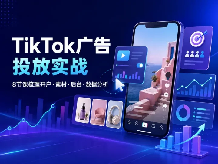 TikTok广告投放入门教程8节课全流程实操解析-数品库