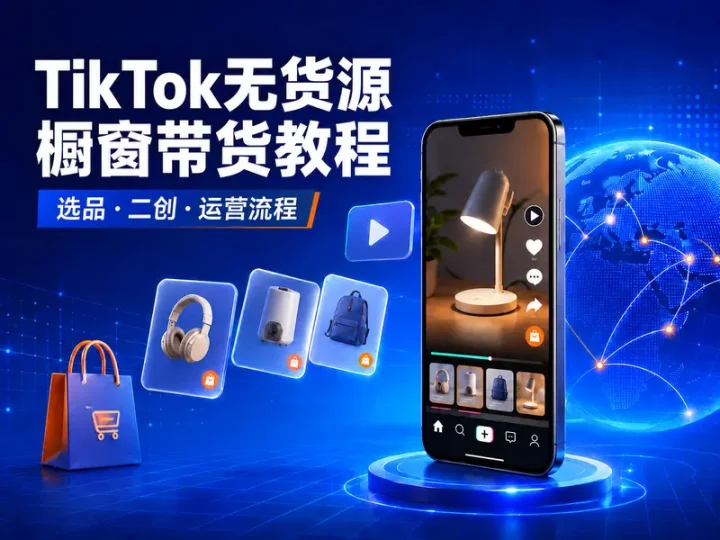 TikTok无货源橱窗带货实操教程与运营方法-数品库
