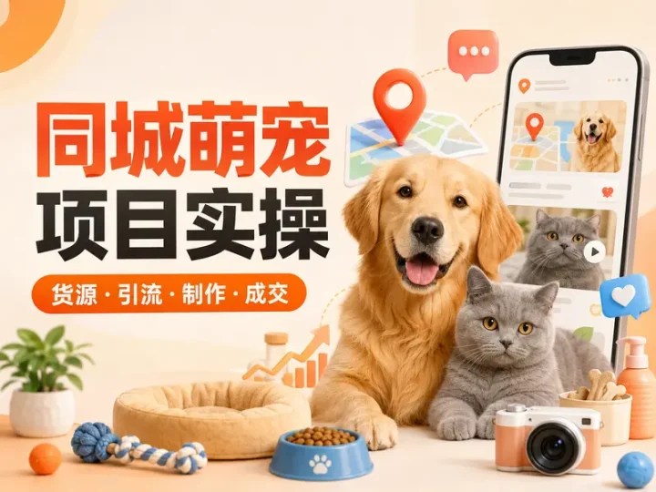 同城萌宠项目运营实操教程:货源引流与成交方法-数品库