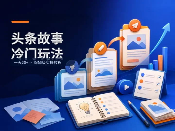 头条故事冷门玩法教程：一天20+创作思路与实操指令-数品库