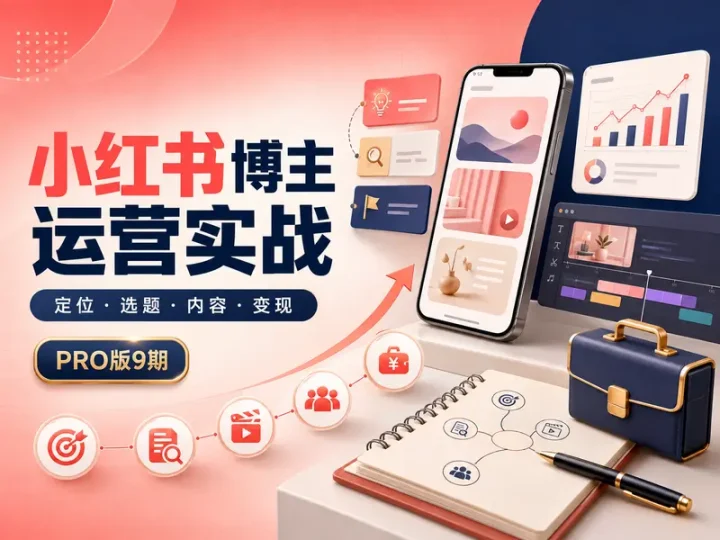 小红书博主运营实战PRO版9期涨粉变现教程-数品库