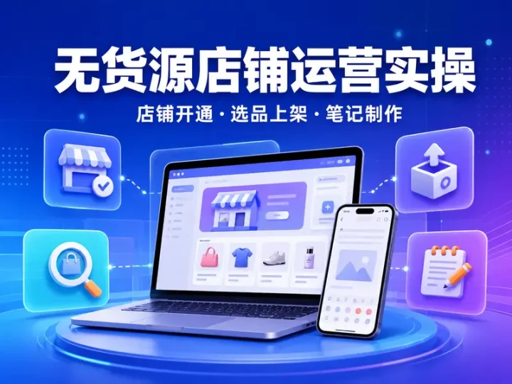 小红书无货源店铺运营实操教程:选品上架与笔记批量制作-数品库