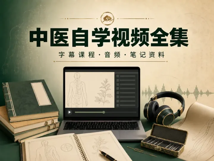 3096GB中医自学视频全集：字幕课程与针灸伤寒易经资料-数品库