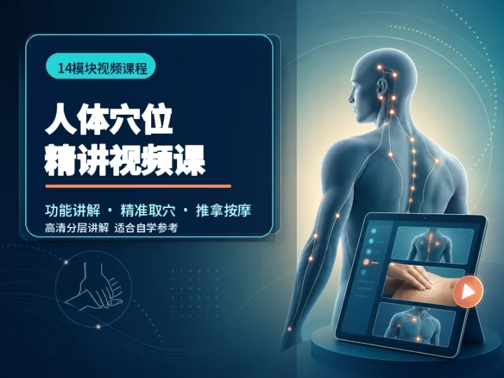 人体穴位功能与精准取穴推拿按摩视频教程14模块合集-数品库