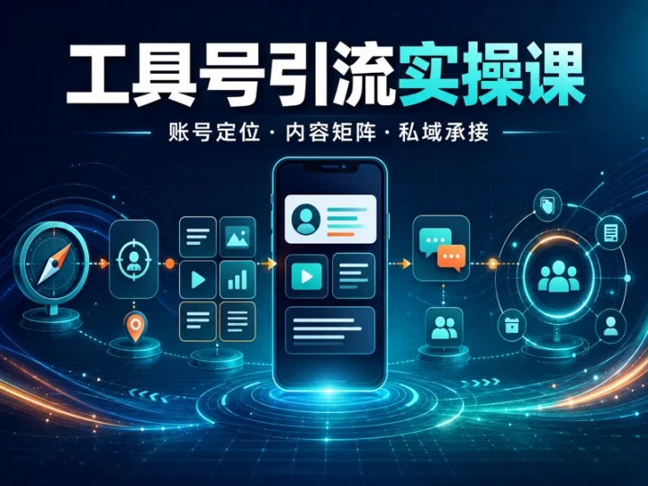 工具号多平台精准引流与私域承接全流程实操教程-数品库