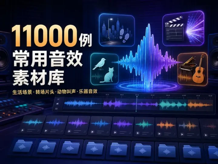 11000例生活转场动物乐器常用音效素材库合集-数品库