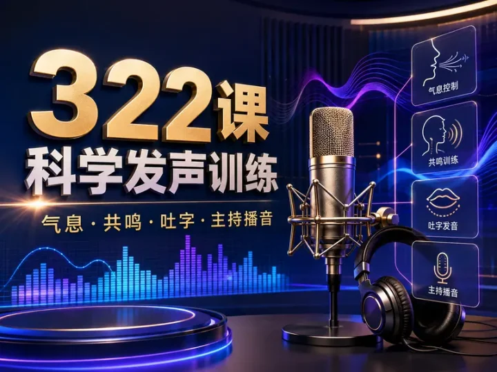 322课科学发声与主持播音声音训练视频教程-数品库