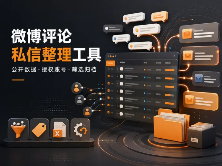 微博公开评论采集与授权私信筛选整理工具-数品库