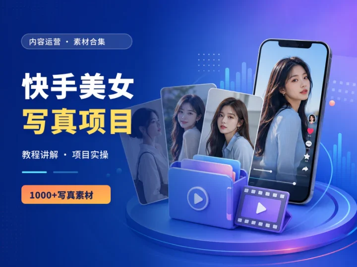 快手美女写真运营项目教程与1000+素材合集-数品库