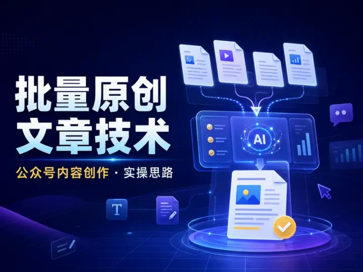 公众号批量原创文章技术与内容改写实操教程-数品库